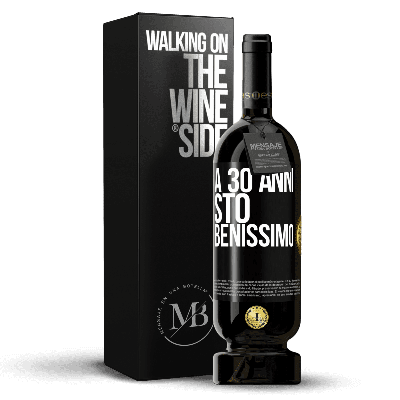 49,95 € Spedizione Gratuita | Vino rosso Edizione Premium MBS® Riserva A 30 anni, sto benissimo Etichetta Nera. Etichetta personalizzabile Riserva 12 Mesi Raccogliere 2015 Tempranillo