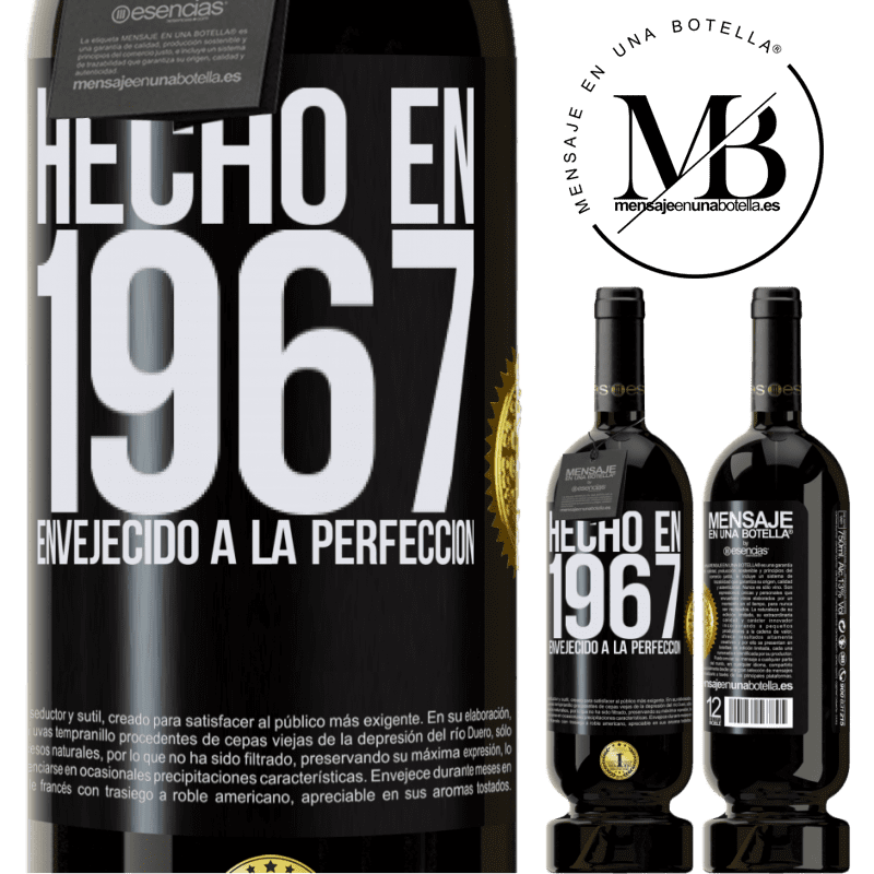 49,95 € Envío gratis | Vino Tinto Edición Premium MBS® Reserva Hecho en 1967. Envejecido a la perfección Etiqueta Negra. Etiqueta personalizable Reserva 12 Meses Cosecha 2015 Tempranillo