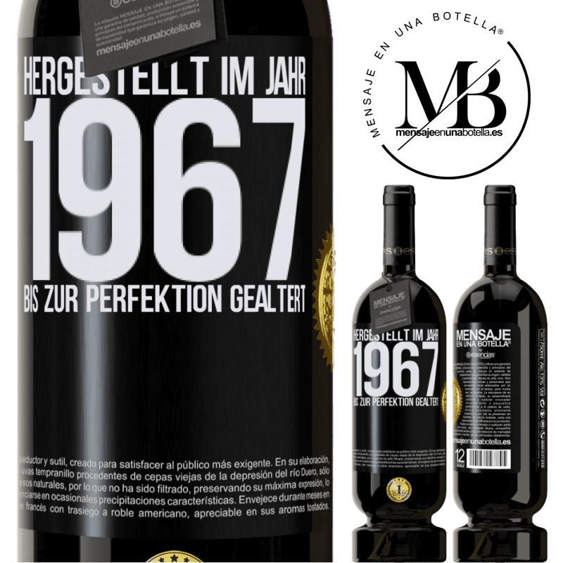 49,95 € Kostenloser Versand | Rotwein Premium Ausgabe MBS® Reserve Hergestellt im Jahr 1967. Bis zur Perfektion gealtert Schwarzes Etikett. Anpassbares Etikett Reserve 12 Monate Ernte 2015 Tempranillo