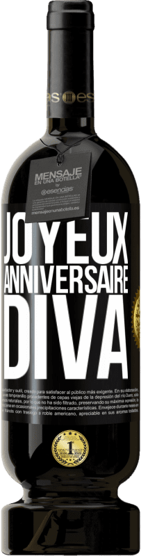 49,95 € | Vin rouge Édition Premium MBS® Réserve Joyeux anniversaire, Diva Étiquette Noire. Étiquette personnalisable Réserve 12 Mois Récolte 2014 Tempranillo