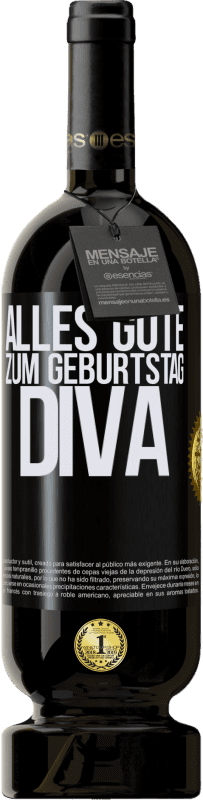 49,95 € | Rotwein Premium Ausgabe MBS® Reserve Alles Gute zum Geburtstag Diva Schwarzes Etikett. Anpassbares Etikett Reserve 12 Monate Ernte 2014 Tempranillo