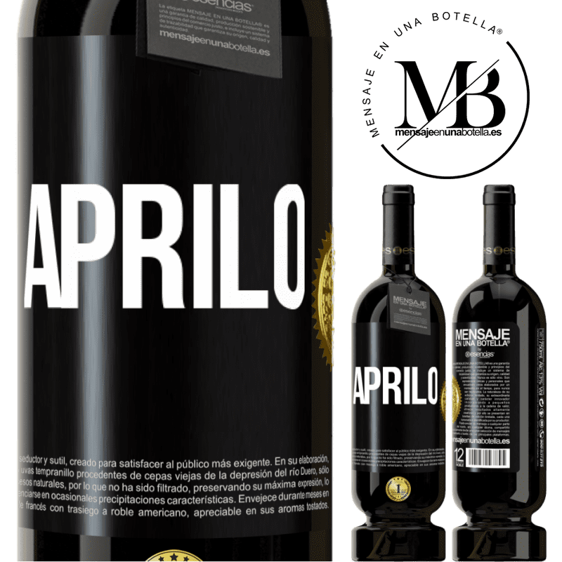 49,95 € Spedizione Gratuita | Vino rosso Edizione Premium MBS® Riserva Aprilo Etichetta Nera. Etichetta personalizzabile Riserva 12 Mesi Raccogliere 2015 Tempranillo