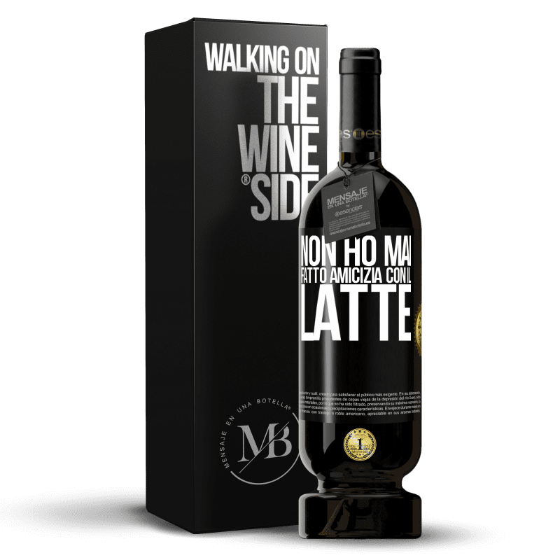 49,95 € Spedizione Gratuita | Vino rosso Edizione Premium MBS® Riserva Non ho mai fatto amicizia con il latte Etichetta Nera. Etichetta personalizzabile Riserva 12 Mesi Raccogliere 2014 Tempranillo