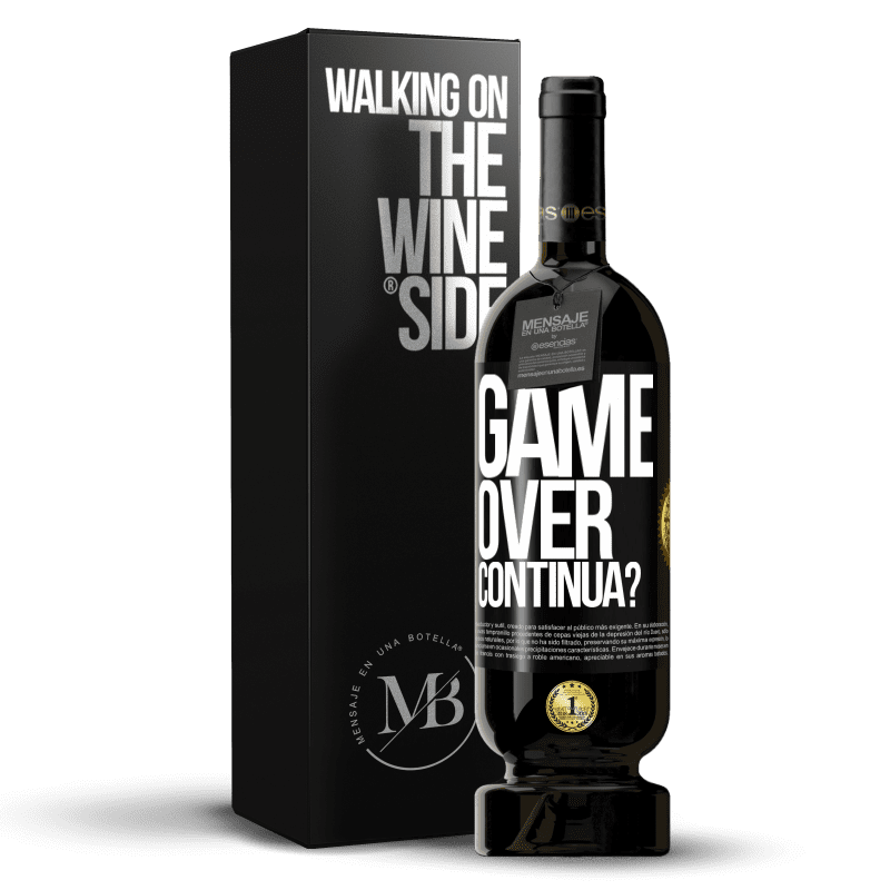 49,95 € Spedizione Gratuita | Vino rosso Edizione Premium MBS® Riserva GAME OVER. Continua? Etichetta Nera. Etichetta personalizzabile Riserva 12 Mesi Raccogliere 2016 Tempranillo