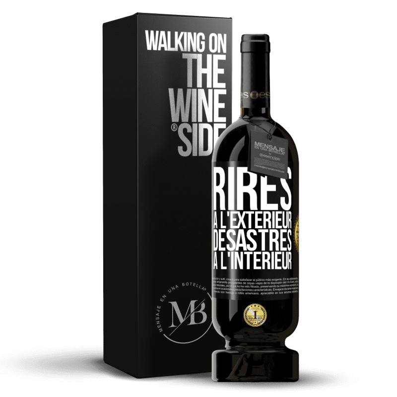 49,95 € Envoi gratuit | Vin rouge Édition Premium MBS® Réserve Rires à l'extérieur, désastres à l'intérieur Étiquette Noire. Étiquette personnalisable Réserve 12 Mois Récolte 2014 Tempranillo