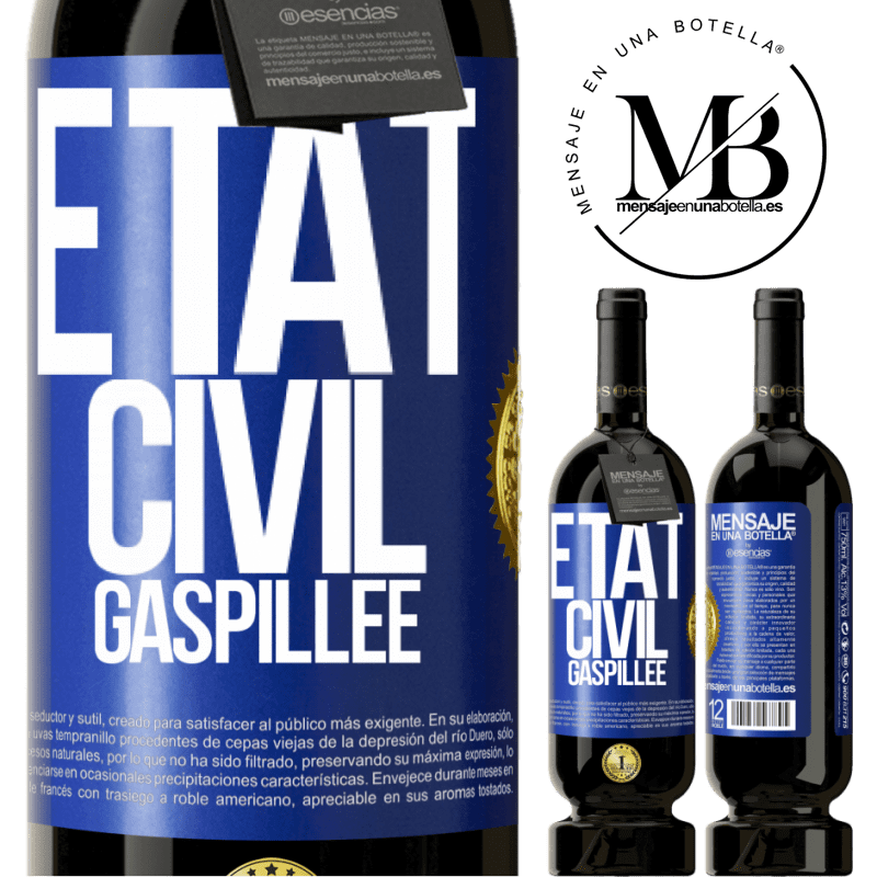 49,95 € Envoi gratuit | Vin rouge Édition Premium MBS® Réserve État civil: gaspillée Étiquette Bleue. Étiquette personnalisable Réserve 12 Mois Récolte 2014 Tempranillo