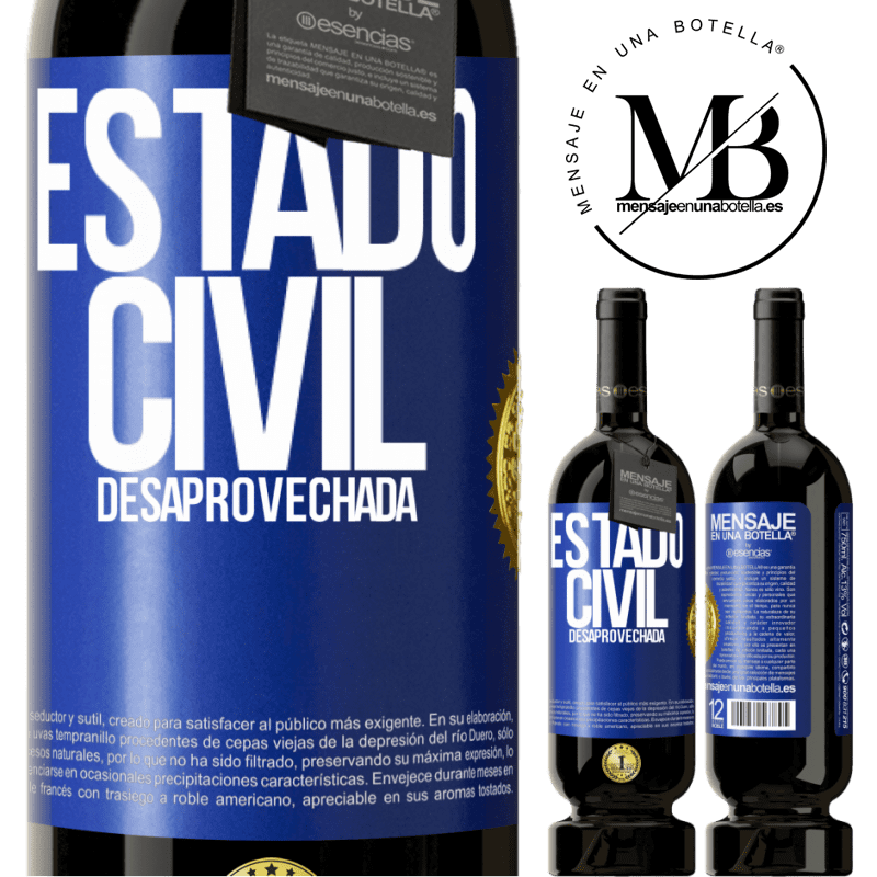 49,95 € Envío gratis | Vino Tinto Edición Premium MBS® Reserva Estado civil: desaprovechada Etiqueta Azul. Etiqueta personalizable Reserva 12 Meses Cosecha 2014 Tempranillo