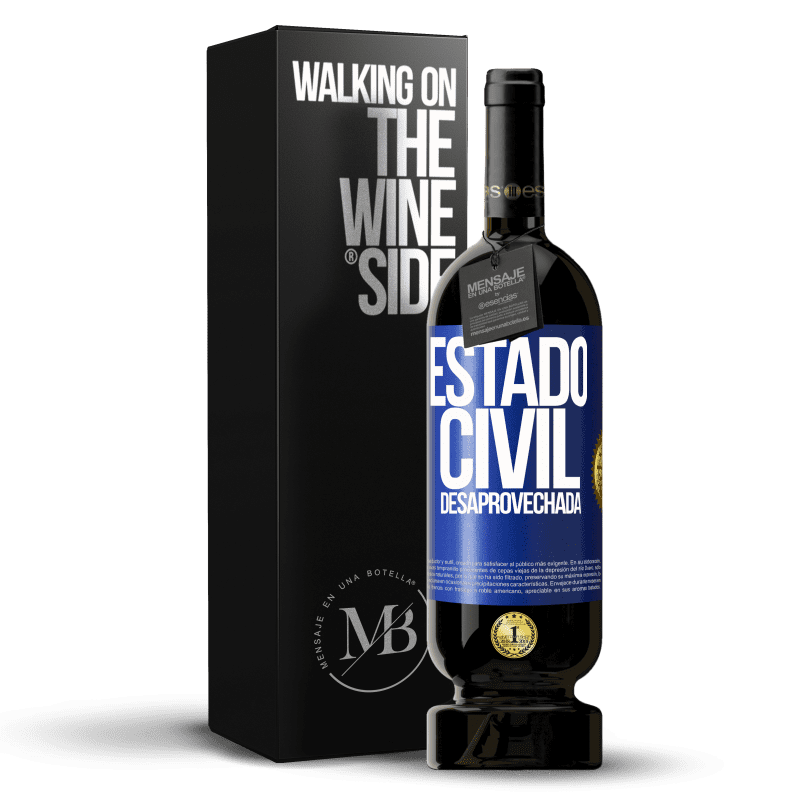 49,95 € Envío gratis | Vino Tinto Edición Premium MBS® Reserva Estado civil: desaprovechada Etiqueta Azul. Etiqueta personalizable Reserva 12 Meses Cosecha 2015 Tempranillo