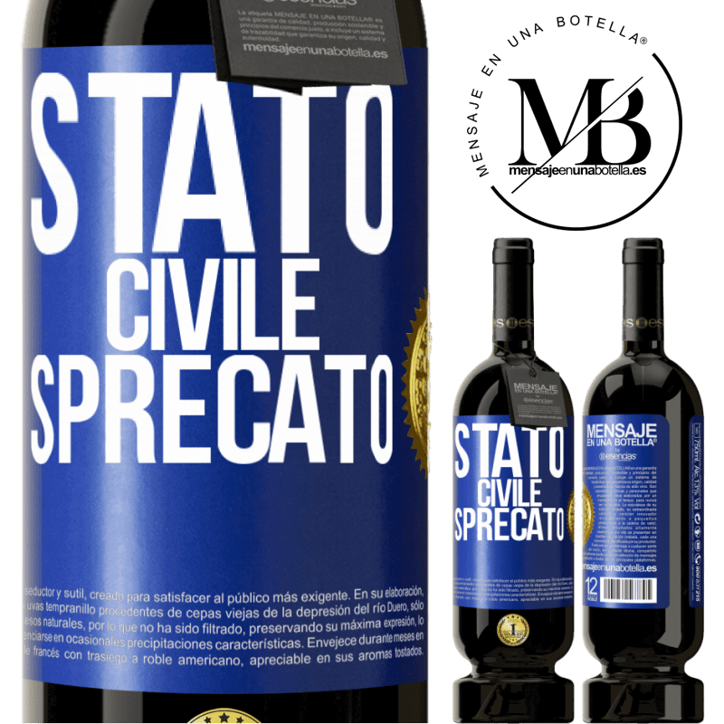 49,95 € Spedizione Gratuita | Vino rosso Edizione Premium MBS® Riserva Stato civile: sprecato Etichetta Blu. Etichetta personalizzabile Riserva 12 Mesi Raccogliere 2014 Tempranillo