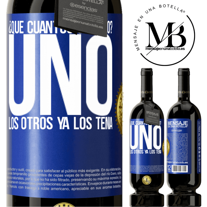 49,95 € Envío gratis | Vino Tinto Edición Premium MBS® Reserva ¿Que cuántos cumplo? UNO. Los otros ya los tenía Etiqueta Azul. Etiqueta personalizable Reserva 12 Meses Cosecha 2016 Tempranillo