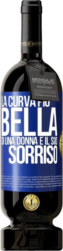 49,95 € | Vino rosso Edizione Premium MBS® Riserva La curva più bella di una donna è il suo sorriso Etichetta Blu. Etichetta personalizzabile Riserva 12 Mesi Raccogliere 2015 Tempranillo