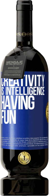 49,95 € | 红酒 高级版 MBS® 预订 创造力是乐趣的智慧 蓝色标签. 可自定义的标签 预订 12 个月 收成 2014 Tempranillo
