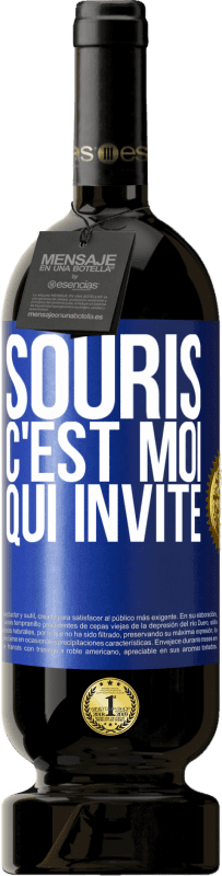 Envoi gratuit | Vin rouge Édition Premium MBS® Réserve Souris, c'est moi qui invite Étiquette Bleue. Étiquette personnalisable Réserve 12 Mois Récolte 2014 Tempranillo