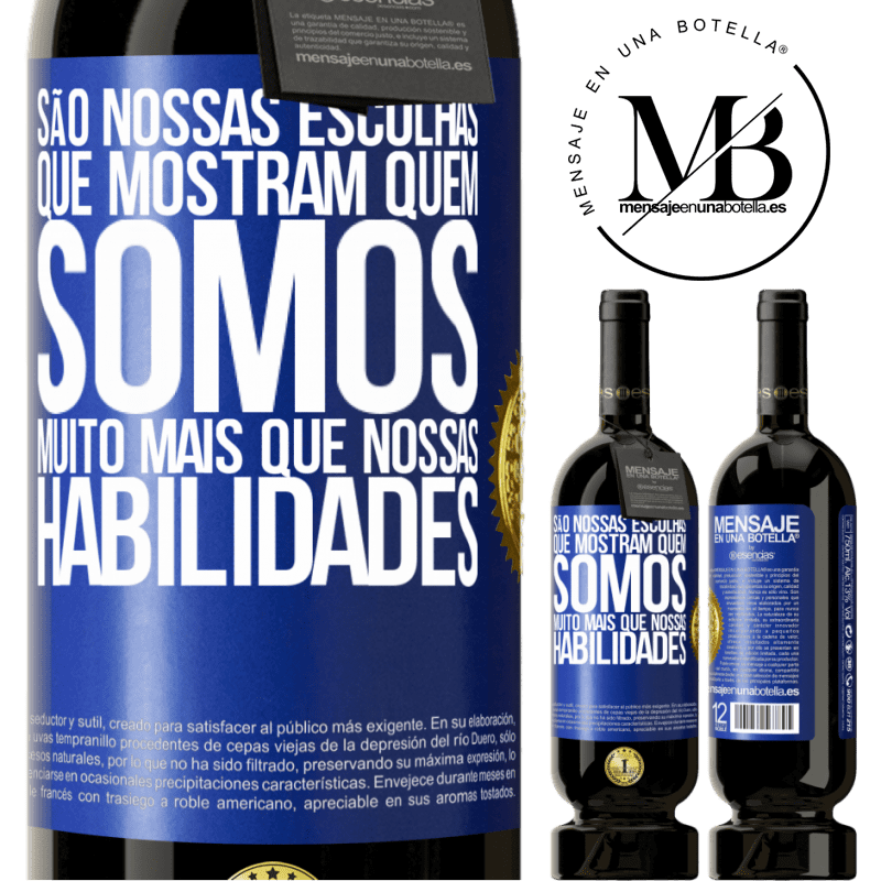 49,95 € Envio grátis | Vinho tinto Edição Premium MBS® Reserva São nossas escolhas que mostram quem somos, muito mais que nossas habilidades Etiqueta Azul. Etiqueta personalizável Reserva 12 Meses Colheita 2014 Tempranillo