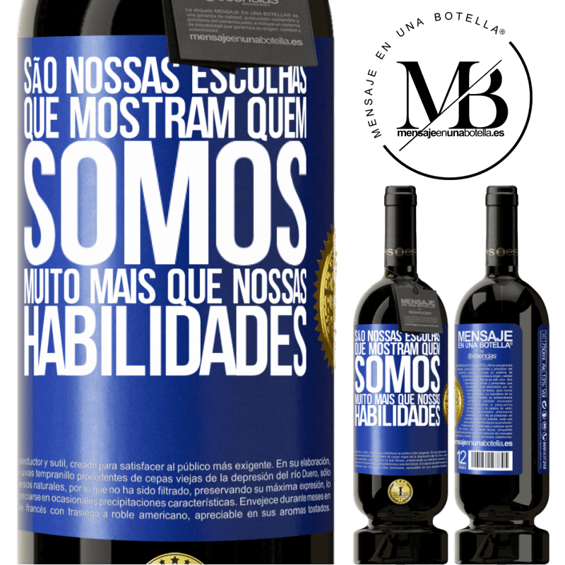 49,95 € Envio grátis | Vinho tinto Edição Premium MBS® Reserva São nossas escolhas que mostram quem somos, muito mais que nossas habilidades Etiqueta Azul. Etiqueta personalizável Reserva 12 Meses Colheita 2016 Tempranillo