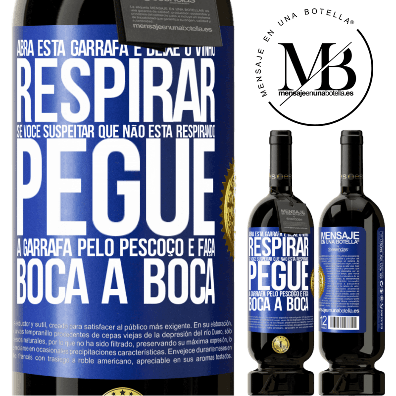 49,95 € Envio grátis | Vinho tinto Edição Premium MBS® Reserva Abra esta garrafa e deixe o vinho respirar. Se você suspeitar que não está respirando, pegue a garrafa pelo pescoço e faça Etiqueta Azul. Etiqueta personalizável Reserva 12 Meses Colheita 2014 Tempranillo