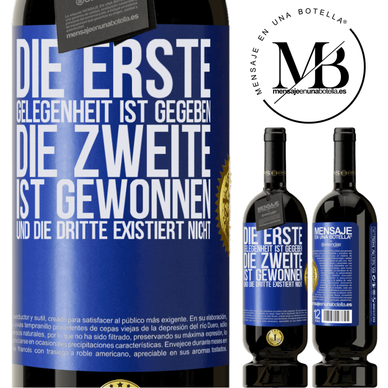 49,95 € Kostenloser Versand | Rotwein Premium Ausgabe MBS® Reserve Die erste Gelegenheit wird einem gegeben, die Zweite wird gewonnen und die Dritte existiert nicht Blaue Markierung. Anpassbares Etikett Reserve 12 Monate Ernte 2014 Tempranillo