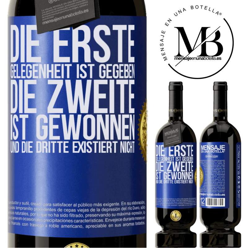 49,95 € Kostenloser Versand | Rotwein Premium Ausgabe MBS® Reserve Die erste Gelegenheit wird einem gegeben, die Zweite wird gewonnen und die Dritte existiert nicht Blaue Markierung. Anpassbares Etikett Reserve 12 Monate Ernte 2016 Tempranillo