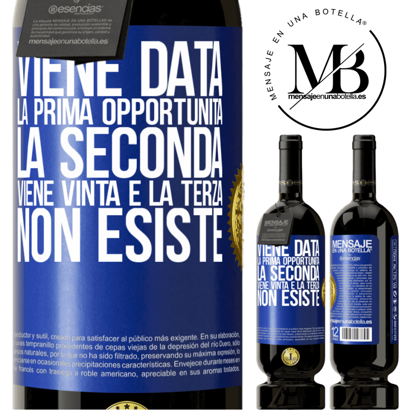 49,95 € Spedizione Gratuita | Vino rosso Edizione Premium MBS® Riserva Viene data la prima opportunità, la seconda viene vinta e la terza non esiste Etichetta Blu. Etichetta personalizzabile Riserva 12 Mesi Raccogliere 2014 Tempranillo