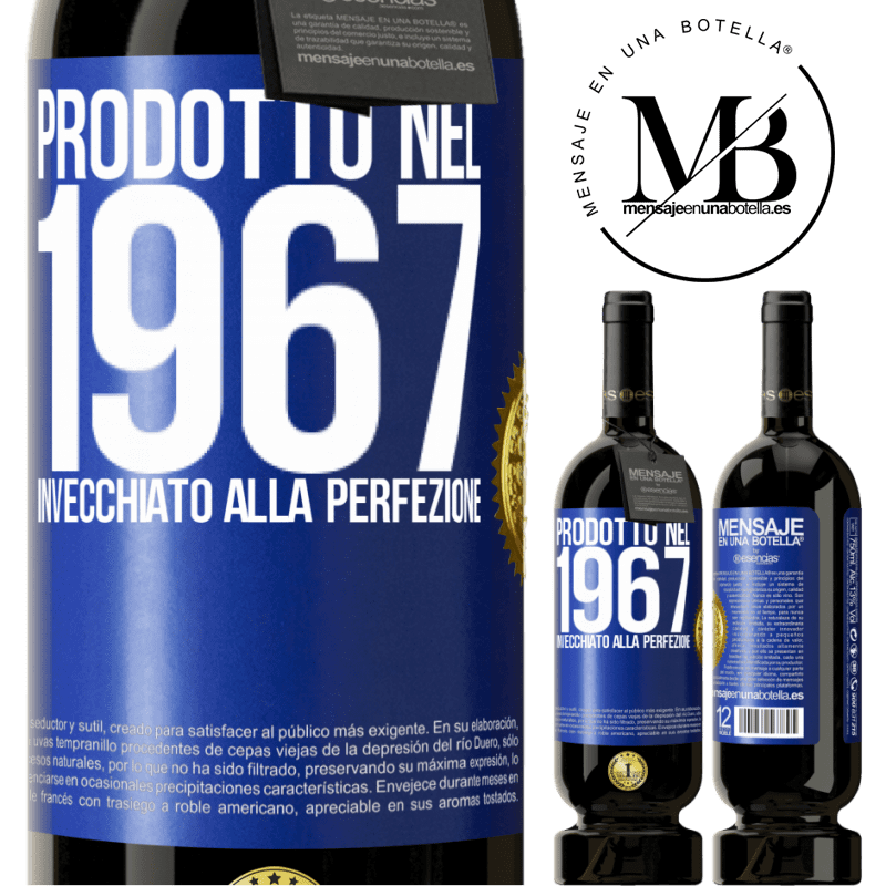 49,95 € Spedizione Gratuita | Vino rosso Edizione Premium MBS® Riserva Prodotto nel 1967. Invecchiato alla perfezione Etichetta Blu. Etichetta personalizzabile Riserva 12 Mesi Raccogliere 2015 Tempranillo