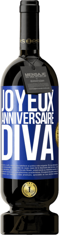 49,95 € | Vin rouge Édition Premium MBS® Réserve Joyeux anniversaire, Diva Étiquette Bleue. Étiquette personnalisable Réserve 12 Mois Récolte 2014 Tempranillo