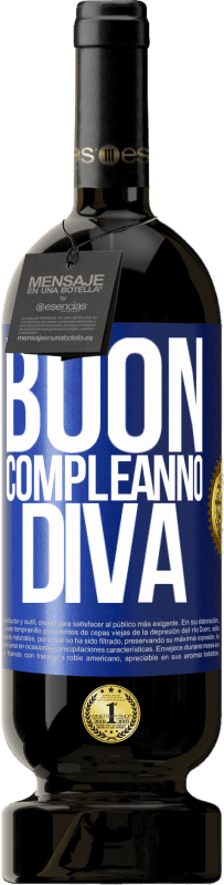 49,95 € | Vino rosso Edizione Premium MBS® Riserva Buon compleanno Diva Etichetta Blu. Etichetta personalizzabile Riserva 12 Mesi Raccogliere 2014 Tempranillo