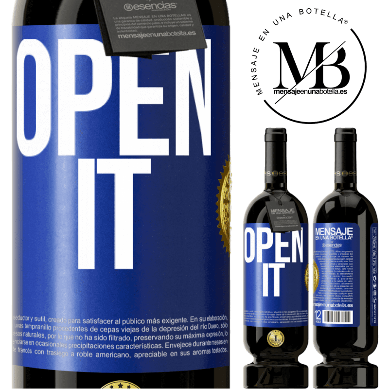 49,95 € Free Shipping | Red Wine Premium Edition MBS® Reserve Open it Blue Label. Customizable label Reserve 12 Months Harvest 2015 Tempranillo