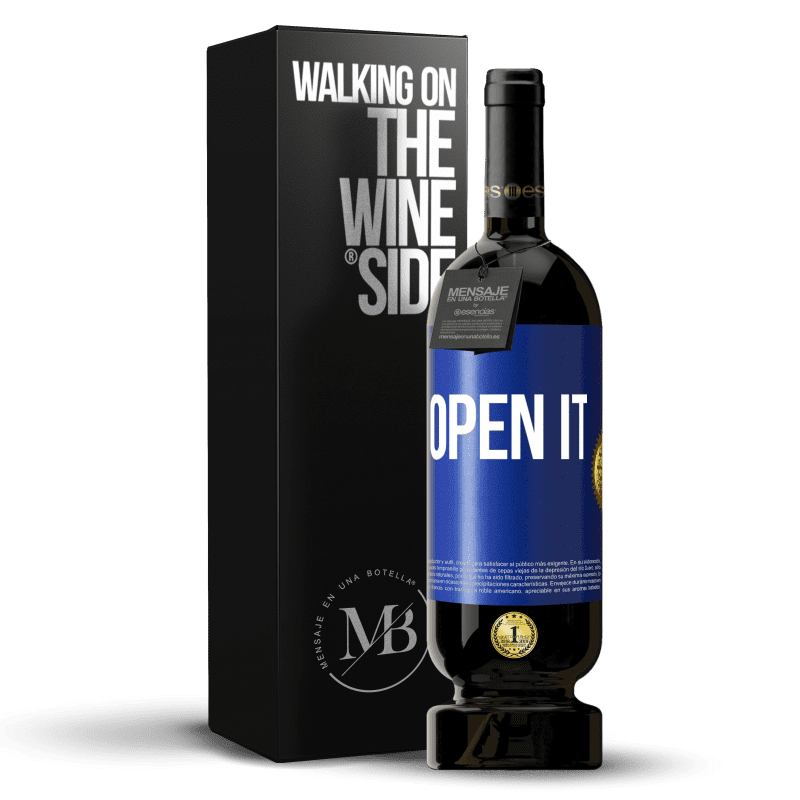 49,95 € Free Shipping | Red Wine Premium Edition MBS® Reserve Open it Blue Label. Customizable label Reserve 12 Months Harvest 2014 Tempranillo
