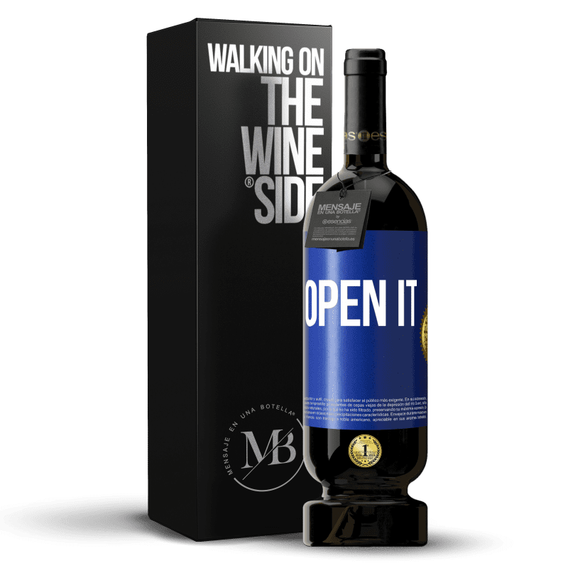 49,95 € Free Shipping | Red Wine Premium Edition MBS® Reserve Open it Blue Label. Customizable label Reserve 12 Months Harvest 2016 Tempranillo