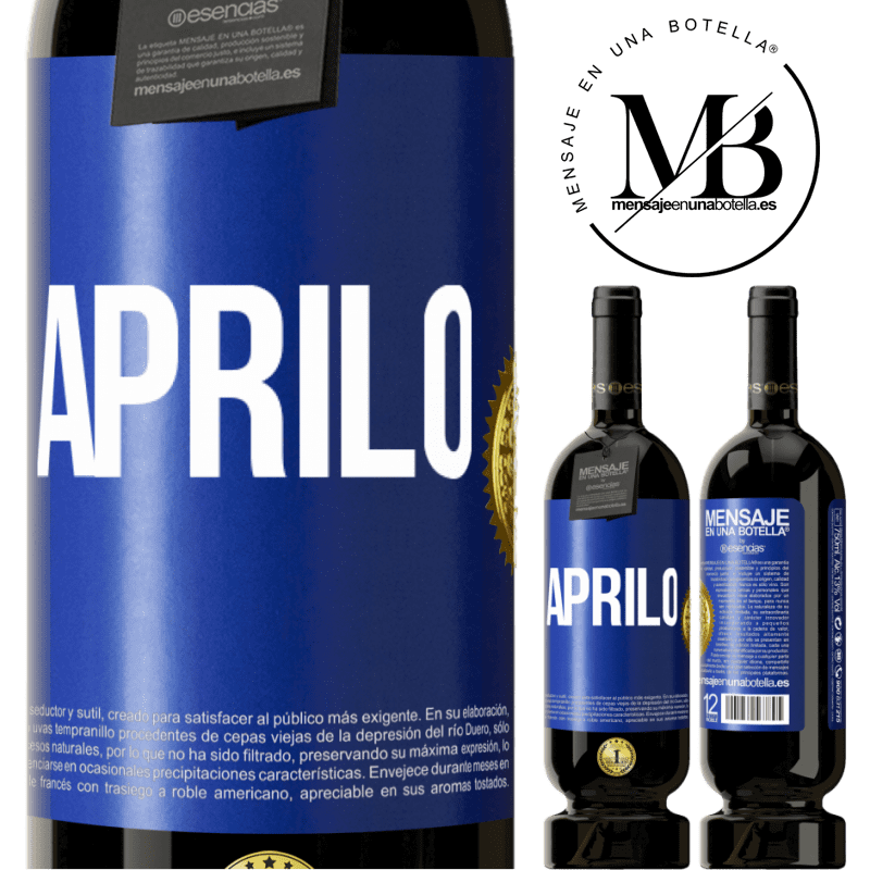 49,95 € Spedizione Gratuita | Vino rosso Edizione Premium MBS® Riserva Aprilo Etichetta Blu. Etichetta personalizzabile Riserva 12 Mesi Raccogliere 2015 Tempranillo