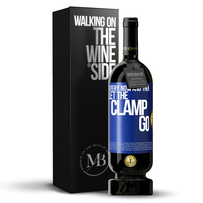 49,95 € Бесплатная доставка | Красное вино Premium Edition MBS® Бронировать Время от времени отпускайте зажим Синяя метка. Настраиваемая этикетка Бронировать 12 Месяцы Урожай 2016 Tempranillo
