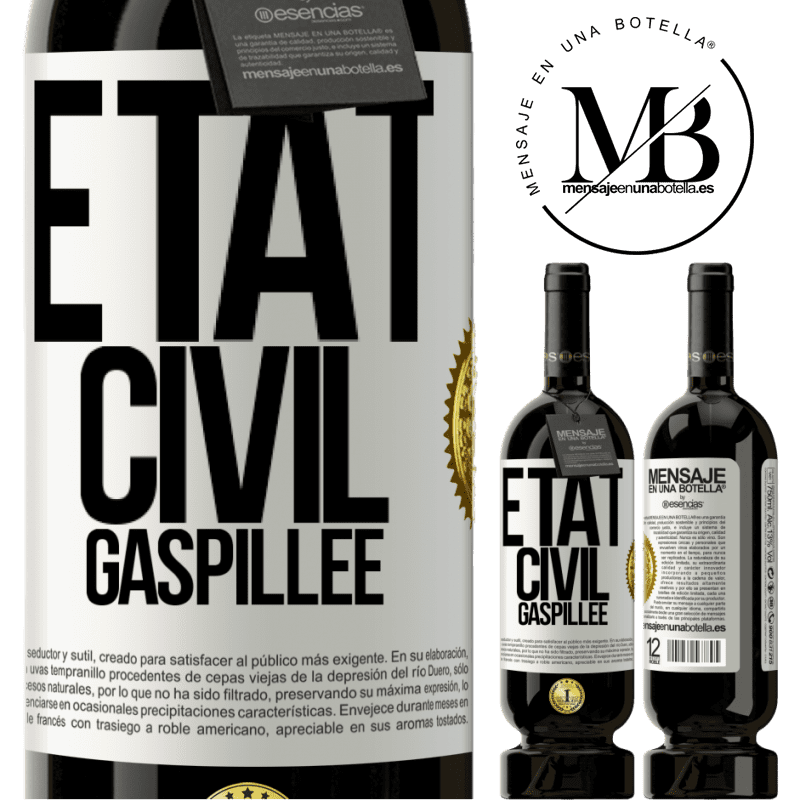 49,95 € Envoi gratuit | Vin rouge Édition Premium MBS® Réserve État civil: gaspillée Étiquette Blanche. Étiquette personnalisable Réserve 12 Mois Récolte 2014 Tempranillo