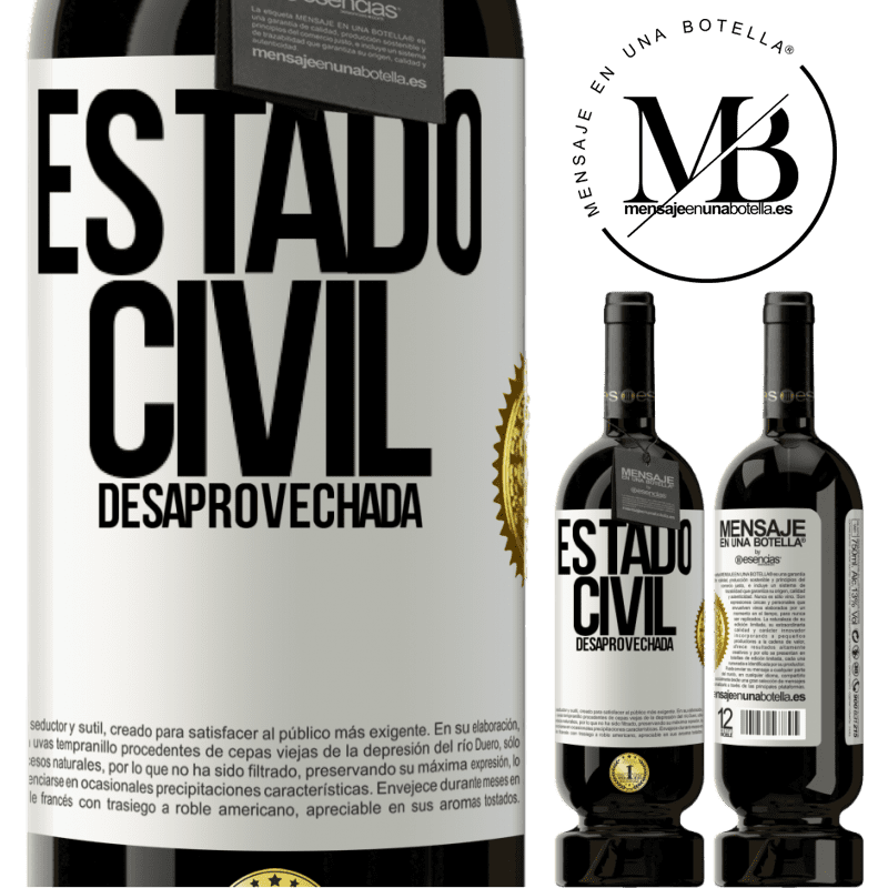 49,95 € Envío gratis | Vino Tinto Edición Premium MBS® Reserva Estado civil: desaprovechada Etiqueta Blanca. Etiqueta personalizable Reserva 12 Meses Cosecha 2014 Tempranillo