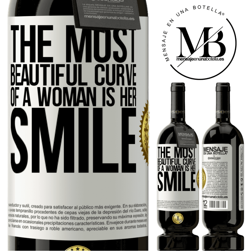 49,95 € Free Shipping | Red Wine Premium Edition MBS® Reserve The most beautiful curve of a woman is her smile White Label. Customizable label Reserve 12 Months Harvest 2016 Tempranillo