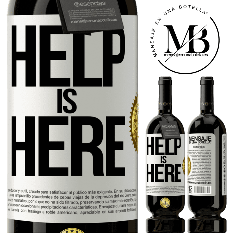 49,95 € Spedizione Gratuita | Vino rosso Edizione Premium MBS® Riserva Help is Here Etichetta Bianca. Etichetta personalizzabile Riserva 12 Mesi Raccogliere 2015 Tempranillo