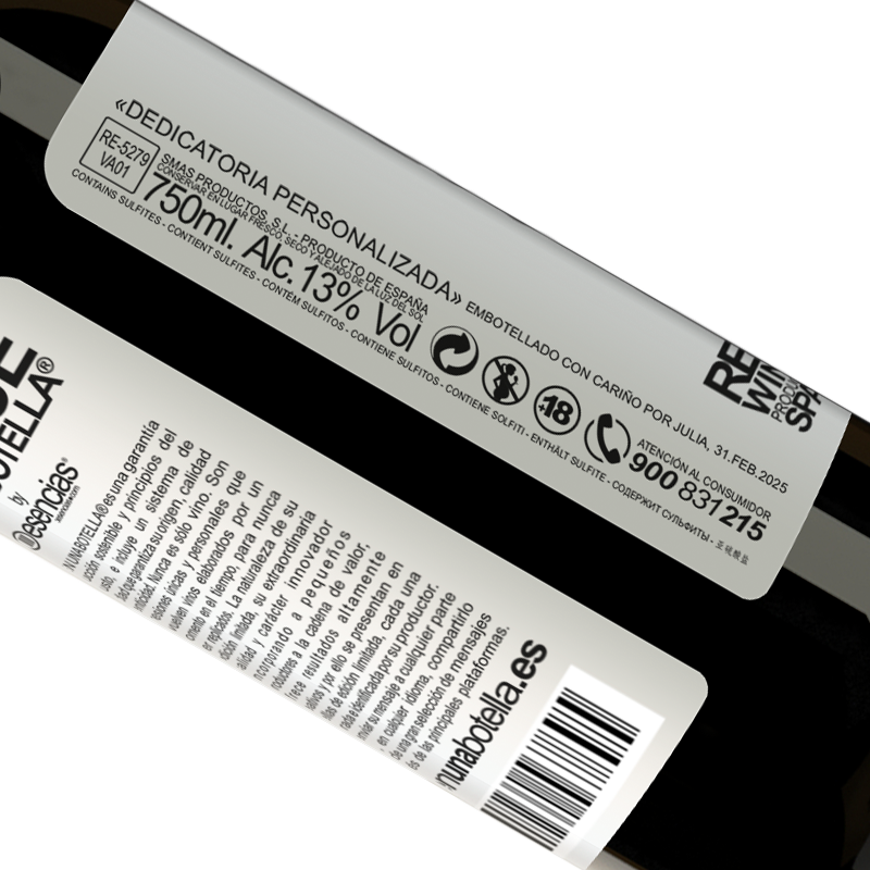 Vollständige Verfolgbarkeit. «Und der schöne Moment, den wir mit dem Trinken dieser Flasche verbringen werden?» Premium Ausgabe MBS® Reserve