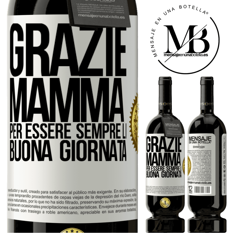 49,95 € Spedizione Gratuita | Vino rosso Edizione Premium MBS® Riserva Grazie mamma, per essere sempre lì. Buona giornata Etichetta Bianca. Etichetta personalizzabile Riserva 12 Mesi Raccogliere 2016 Tempranillo