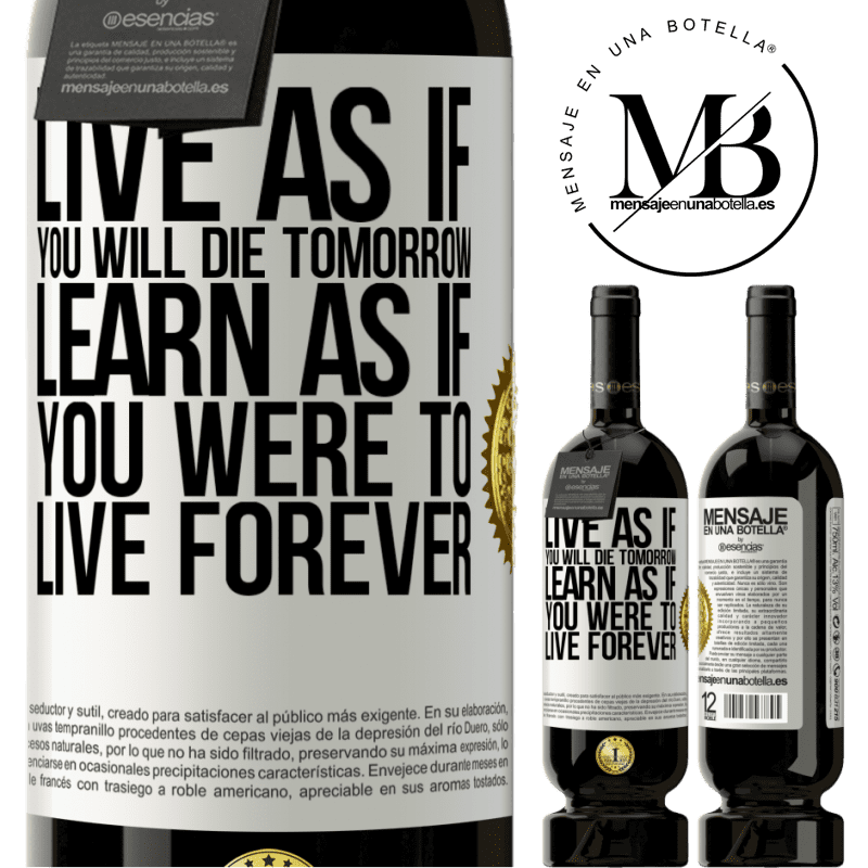 29,95 € Free Shipping | Red Wine Premium Edition MBS® Reserva Live as if you will die tomorrow. Learn as if you were to live forever White Label. Customizable label Reserva 12 Months Harvest 2014 Tempranillo