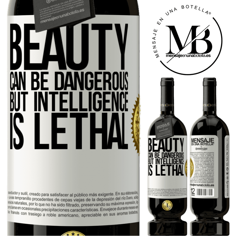 49,95 € Free Shipping | Red Wine Premium Edition MBS® Reserve Beauty can be dangerous, but intelligence is lethal White Label. Customizable label Reserve 12 Months Harvest 2015 Tempranillo