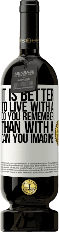 «It is better to live with a Do you remember than with a Can you imagine» Premium Edition MBS® Reserve
