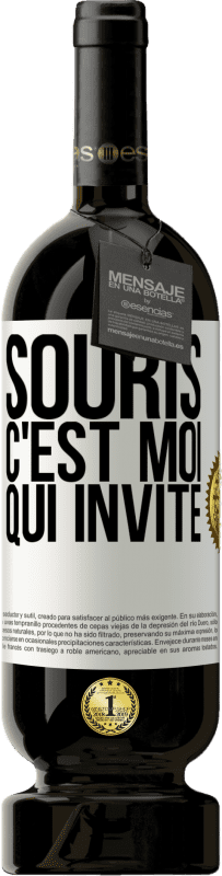 Envoi gratuit | Vin rouge Édition Premium MBS® Réserve Souris, c'est moi qui invite Étiquette Blanche. Étiquette personnalisable Réserve 12 Mois Récolte 2014 Tempranillo