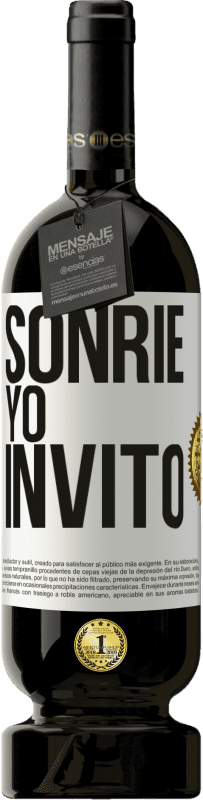 Envío gratis | Vino Tinto Edición Premium MBS® Reserva Sonríe, yo invito Etiqueta Blanca. Etiqueta personalizable Reserva 12 Meses Cosecha 2014 Tempranillo