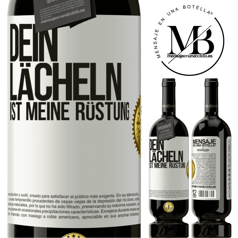 49,95 € Kostenloser Versand | Rotwein Premium Ausgabe MBS® Reserve Dein Lächeln ist meine Rüstung Weißes Etikett. Anpassbares Etikett Reserve 12 Monate Ernte 2016 Tempranillo