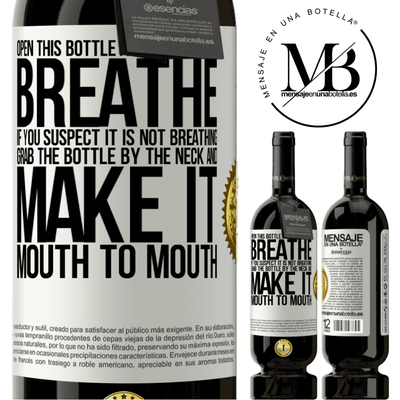 49,95 € Free Shipping | Red Wine Premium Edition MBS® Reserve Open this bottle and let the wine breathe. If you suspect you are not breathing, grab the bottle by the neck and make it White Label. Customizable label Reserve 12 Months Harvest 2016 Tempranillo