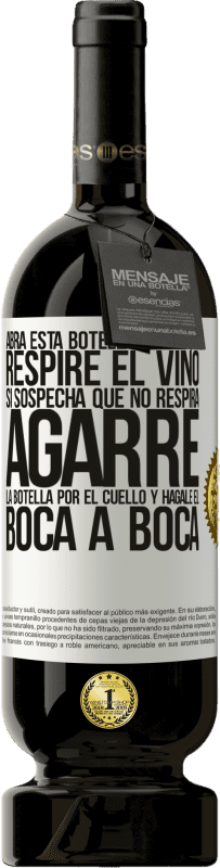 49,95 € Envío gratis | Vino Tinto Edición Premium MBS® Reserva Abra esta botella y deje que respire el vino. Si sospecha que no respira, agarre la botella por el cuello y hágale el boca a Etiqueta Blanca. Etiqueta personalizable Reserva 12 Meses Cosecha 2016 Tempranillo