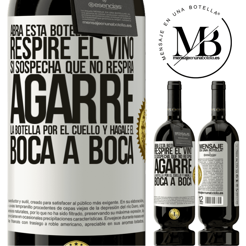 49,95 € Envío gratis | Vino Tinto Edición Premium MBS® Reserva Abra esta botella y deje que respire el vino. Si sospecha que no respira, agarre la botella por el cuello y hágale el boca a Etiqueta Blanca. Etiqueta personalizable Reserva 12 Meses Cosecha 2014 Tempranillo