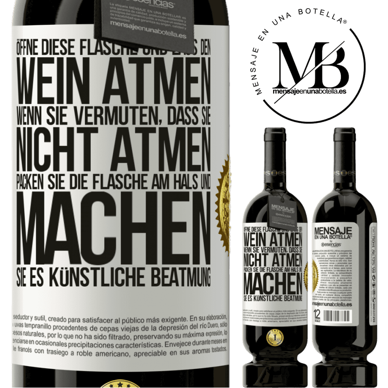 49,95 € Kostenloser Versand | Rotwein Premium Ausgabe MBS® Reserve Öffnen Sie diese Flasche und lassen Sie den Wein atmen. Wenn Sie vermuten, dass er nicht atmet, packen Sie die Flasche am Hals u Weißes Etikett. Anpassbares Etikett Reserve 12 Monate Ernte 2014 Tempranillo