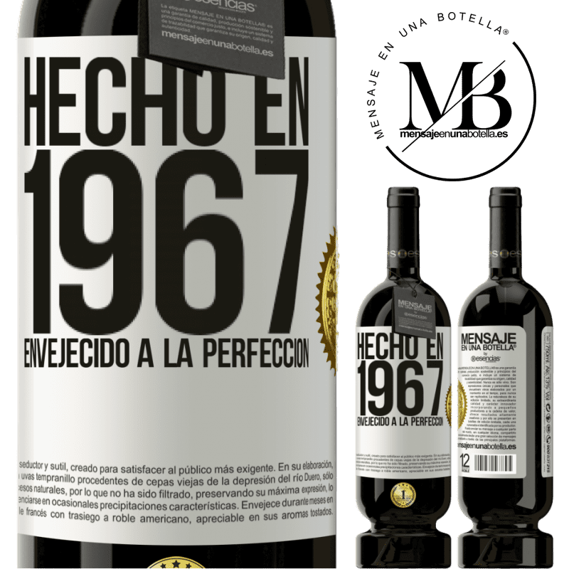 49,95 € Envío gratis | Vino Tinto Edición Premium MBS® Reserva Hecho en 1967. Envejecido a la perfección Etiqueta Blanca. Etiqueta personalizable Reserva 12 Meses Cosecha 2015 Tempranillo