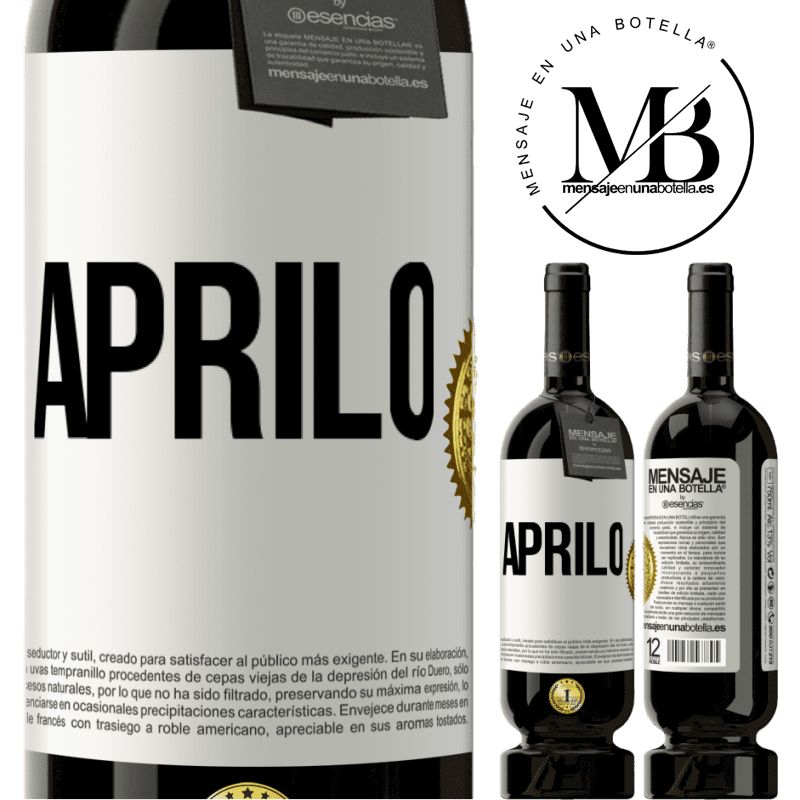 49,95 € Spedizione Gratuita | Vino rosso Edizione Premium MBS® Riserva Aprilo Etichetta Bianca. Etichetta personalizzabile Riserva 12 Mesi Raccogliere 2015 Tempranillo