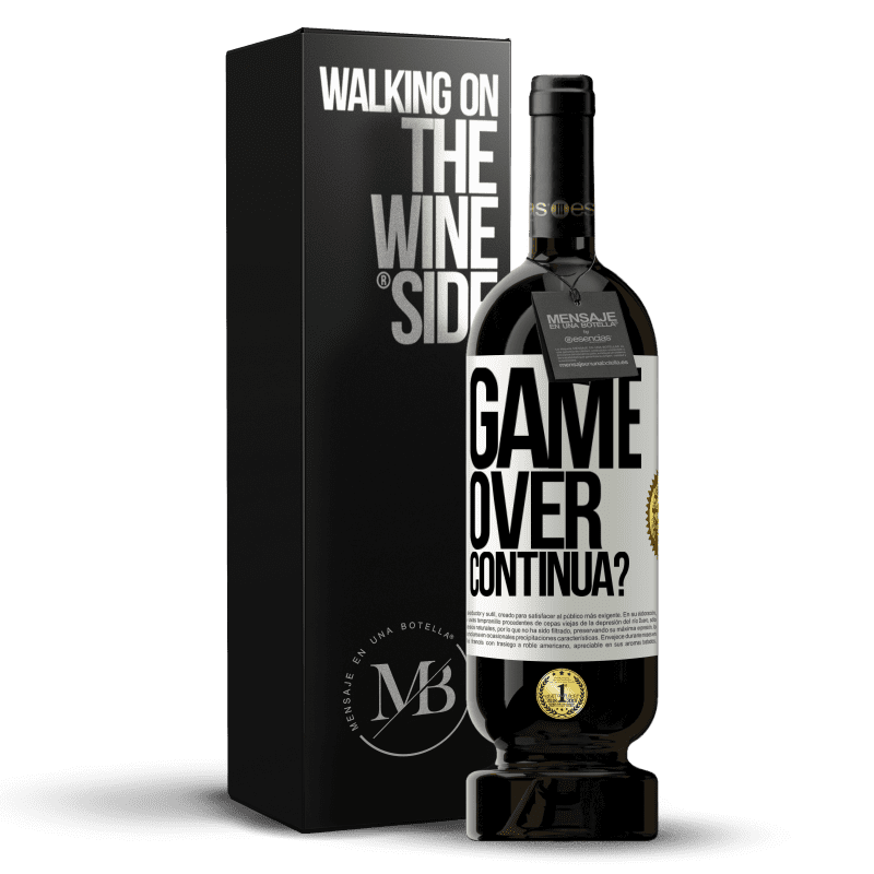 49,95 € Spedizione Gratuita | Vino rosso Edizione Premium MBS® Riserva GAME OVER. Continua? Etichetta Bianca. Etichetta personalizzabile Riserva 12 Mesi Raccogliere 2015 Tempranillo